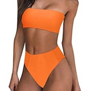 Orange high waisted bikini